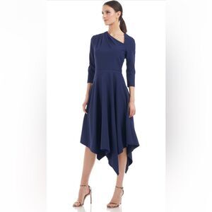 Kay Unger Norah Asymmetric Handkerchief Dress